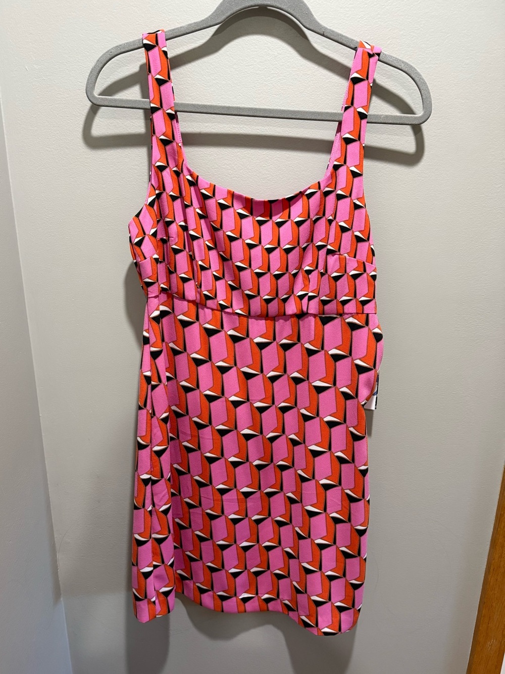 Diane Von Furstenberg Pink & Orange Geometric Tank Dress